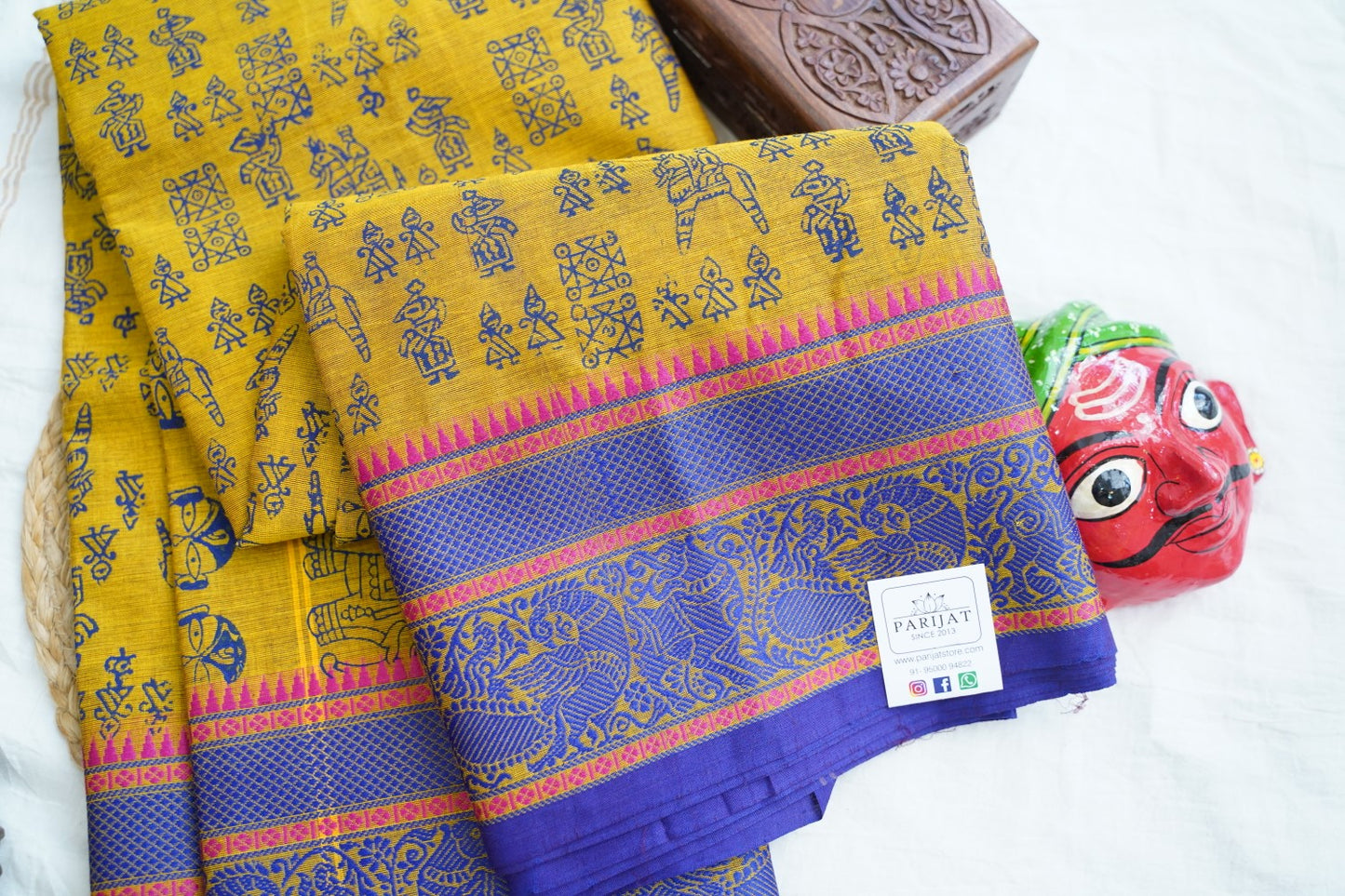 Block Printed Chettinad Cotton Saree PC17527
