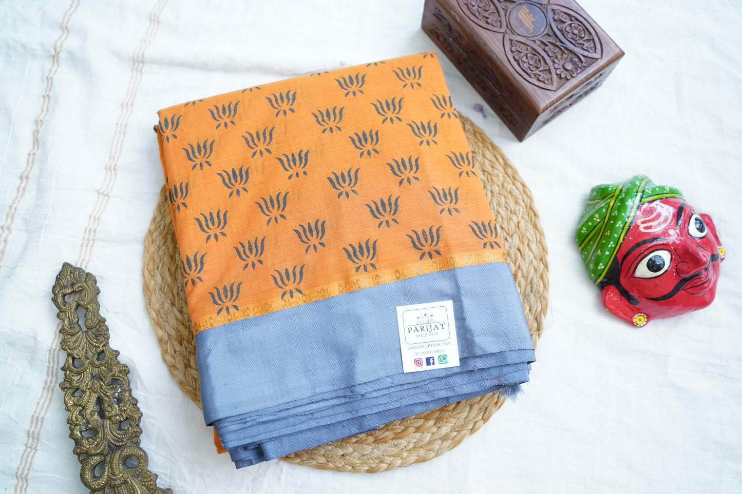 Block Printed Ponduru handloom Cotton Saree PC17533