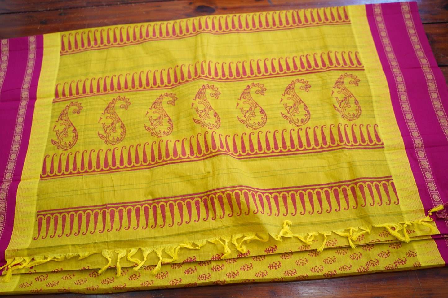 Block Printed Chettinad Cotton Saree PC17528