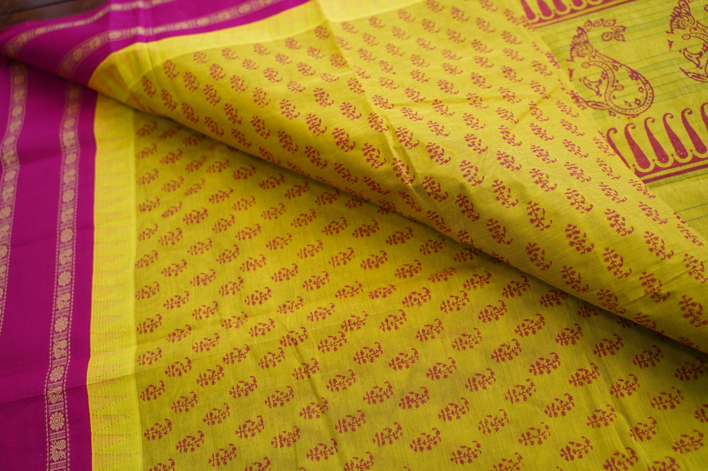 Block Printed Chettinad Cotton Saree PC17528