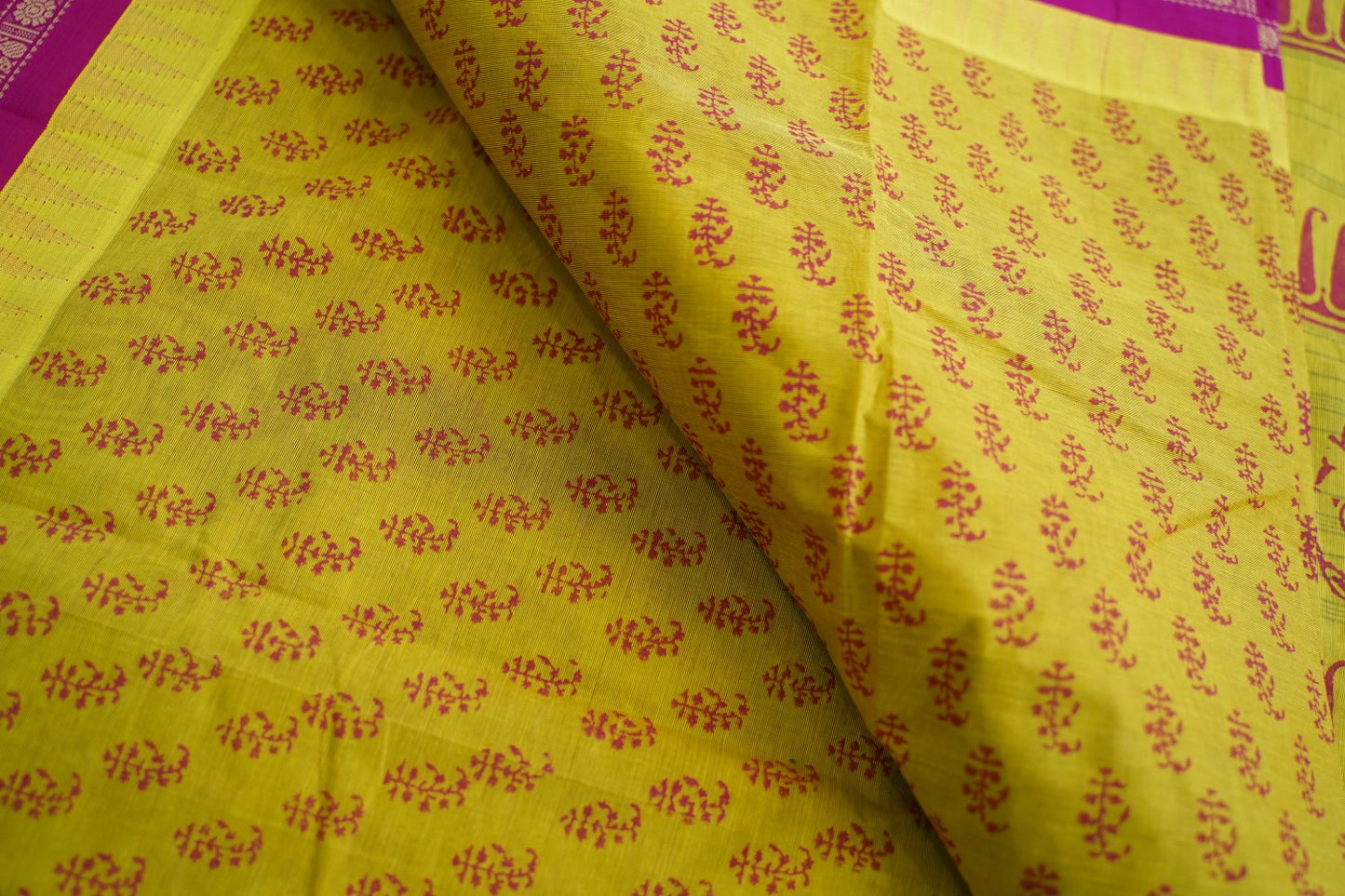 Block Printed Chettinad Cotton Saree PC17528