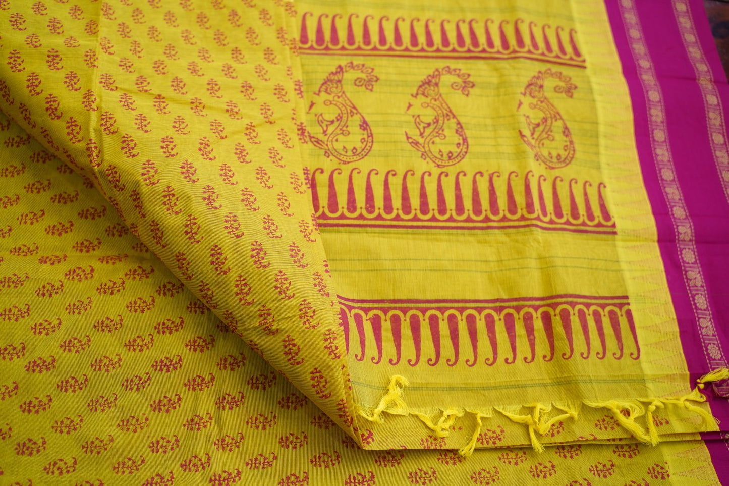 Block Printed Chettinad Cotton Saree PC17528