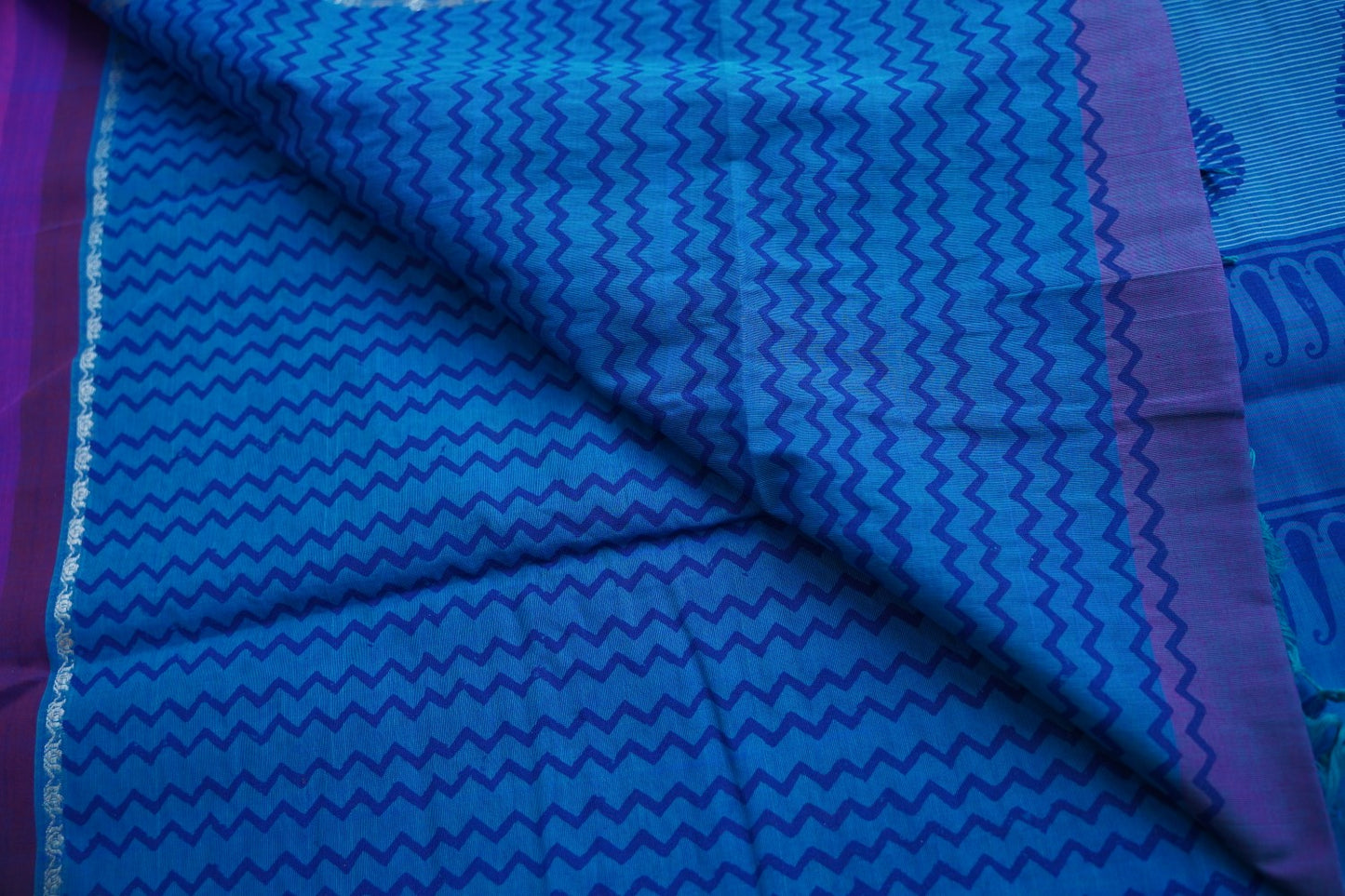 Block Printed Handloom Cotton Saree PC17536