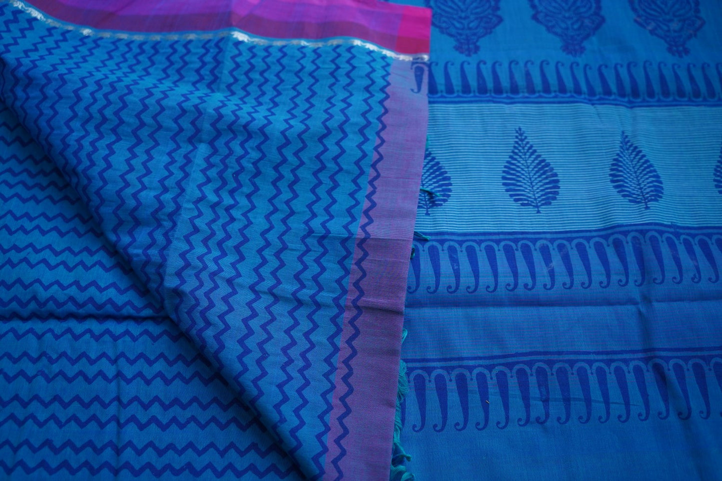 Block Printed Handloom Cotton Saree PC17536