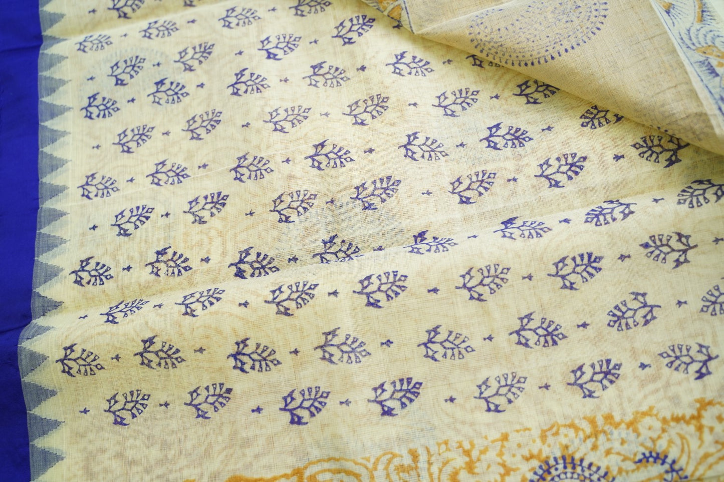 Block Printed Ponduru handloom Cotton Saree PC17531
