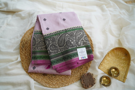 Pink mazhai thuli butta Kanchi Silk Saree PC10608