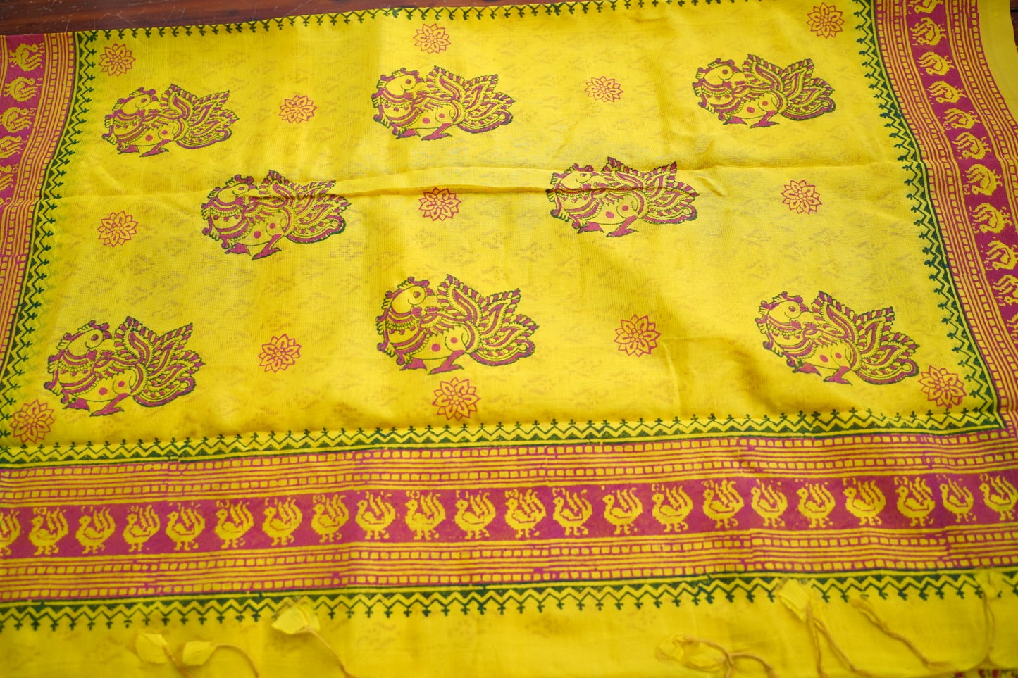 Block Printed Handloom Cotton Saree PC17535