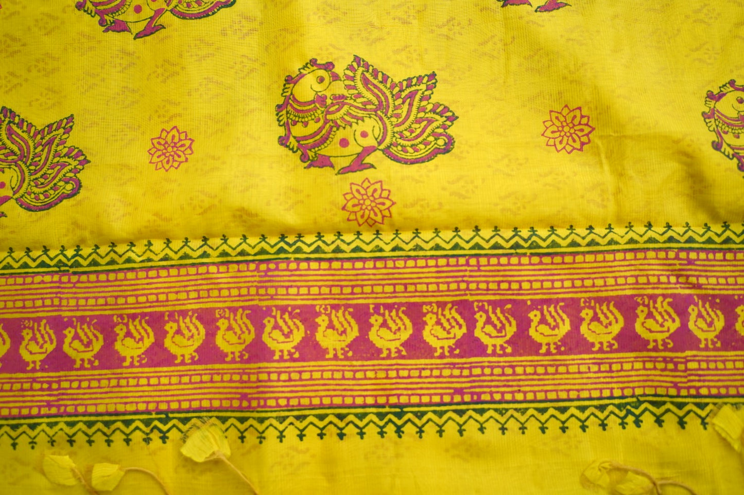 Block Printed Handloom Cotton Saree PC17535
