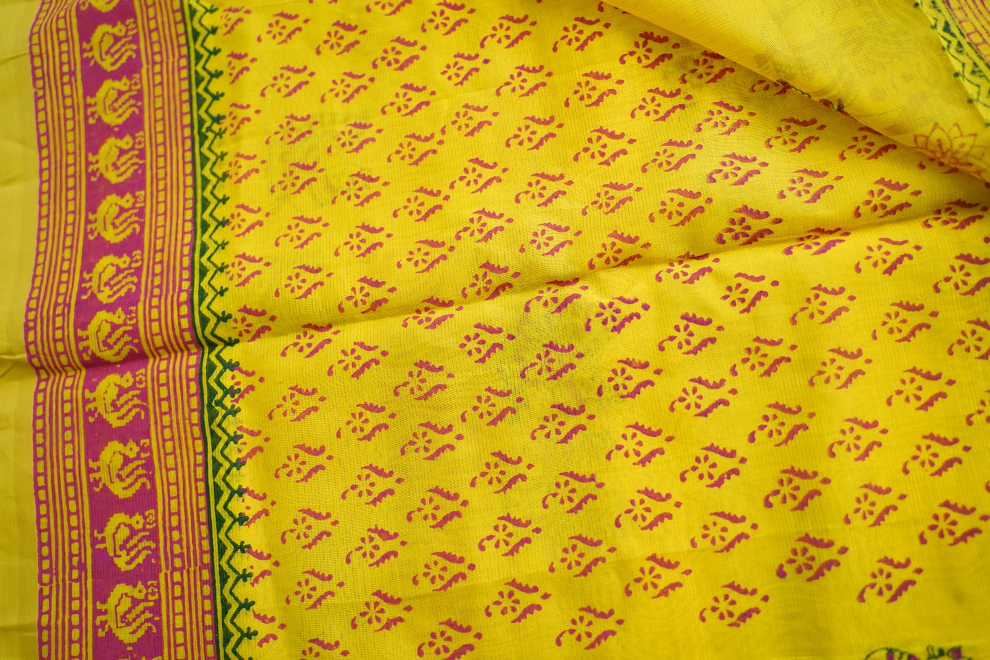 Block Printed Handloom Cotton Saree PC17535