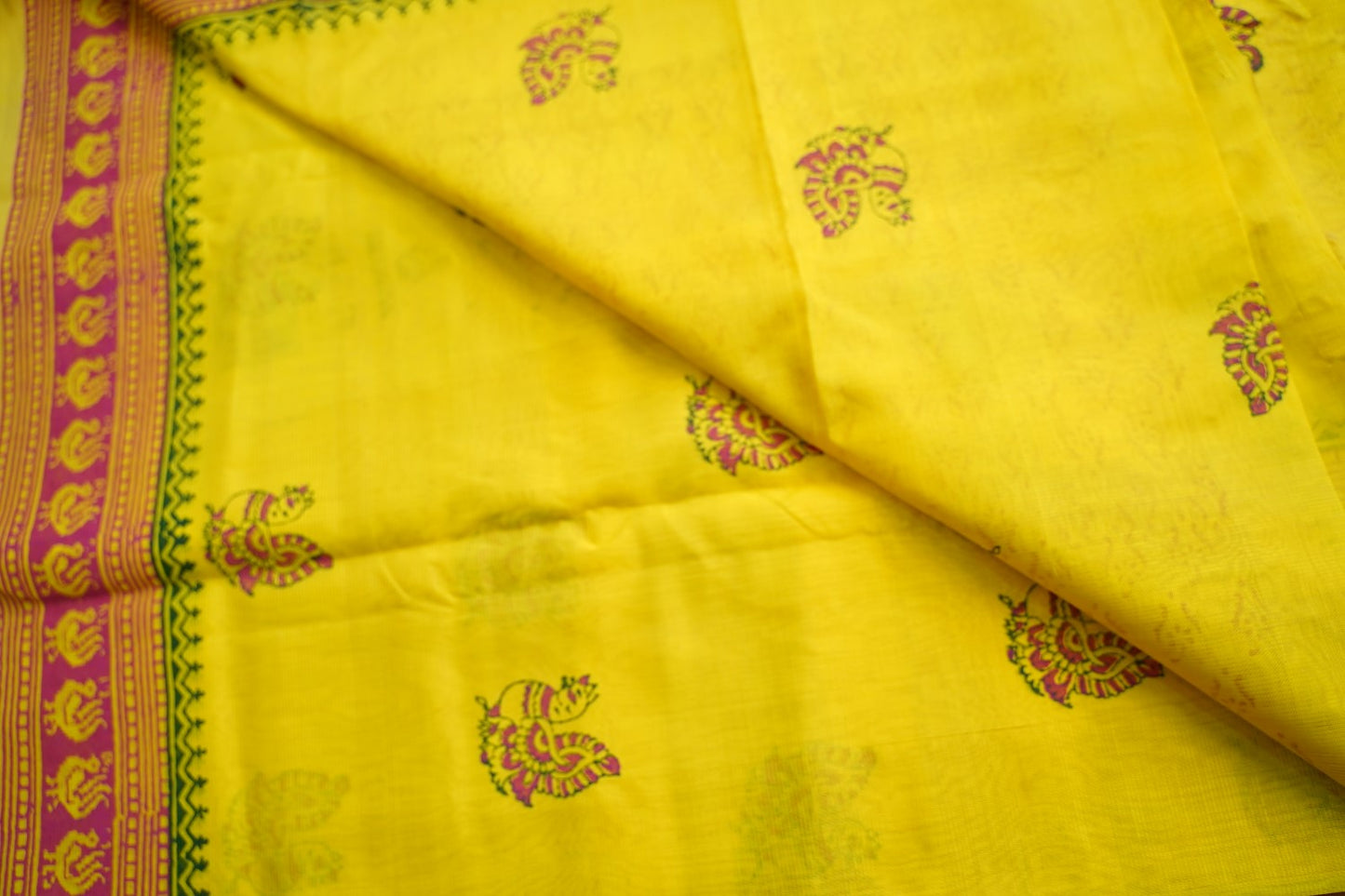 Block Printed Handloom Cotton Saree PC17535