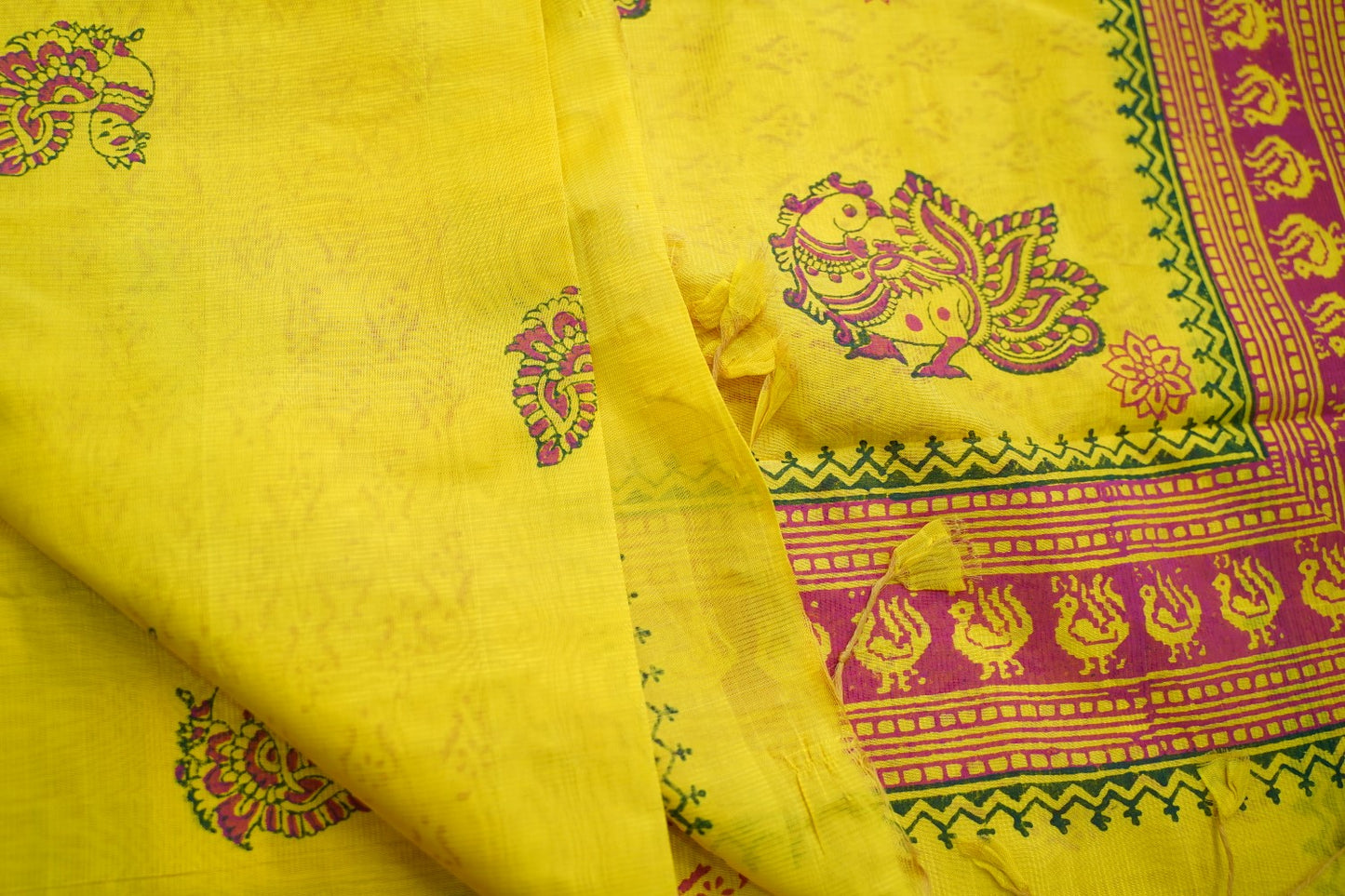Block Printed Handloom Cotton Saree PC17535