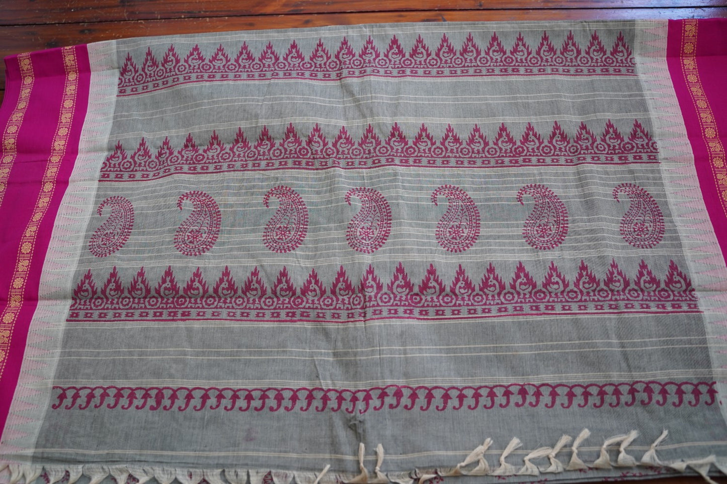 Block Printed Chettinad Cotton Saree PC17529