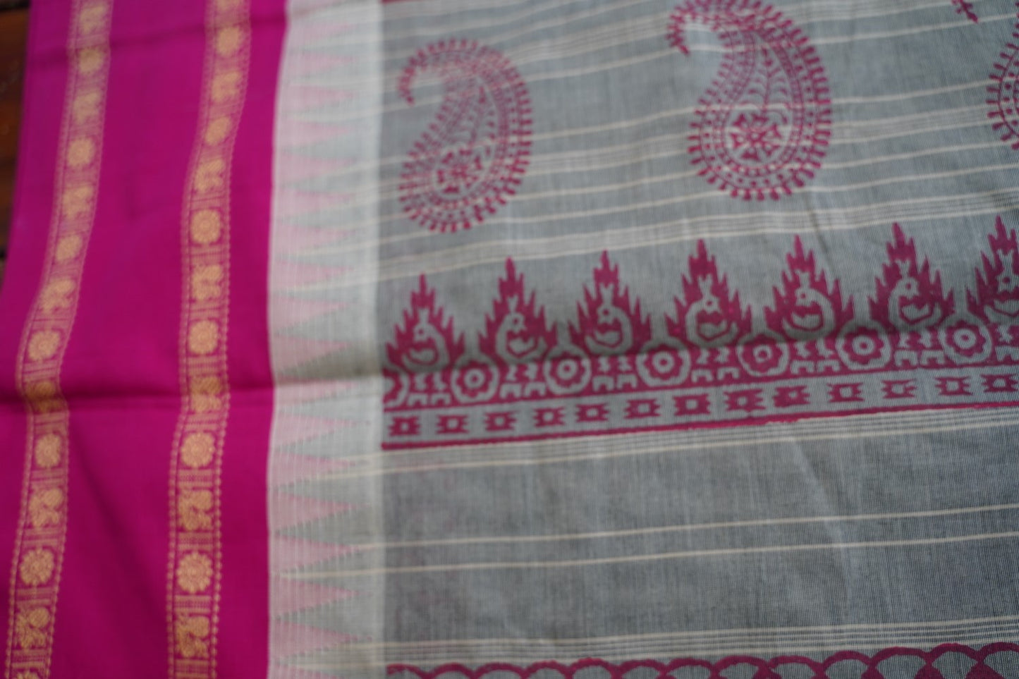 Block Printed Chettinad Cotton Saree PC17529
