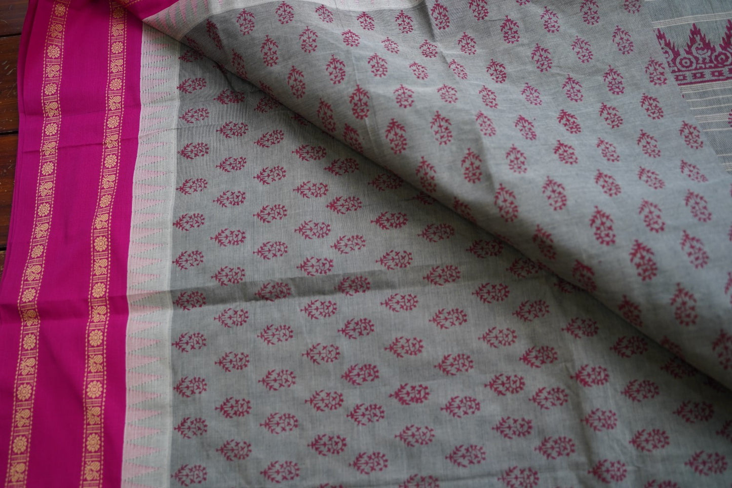 Block Printed Chettinad Cotton Saree PC17529