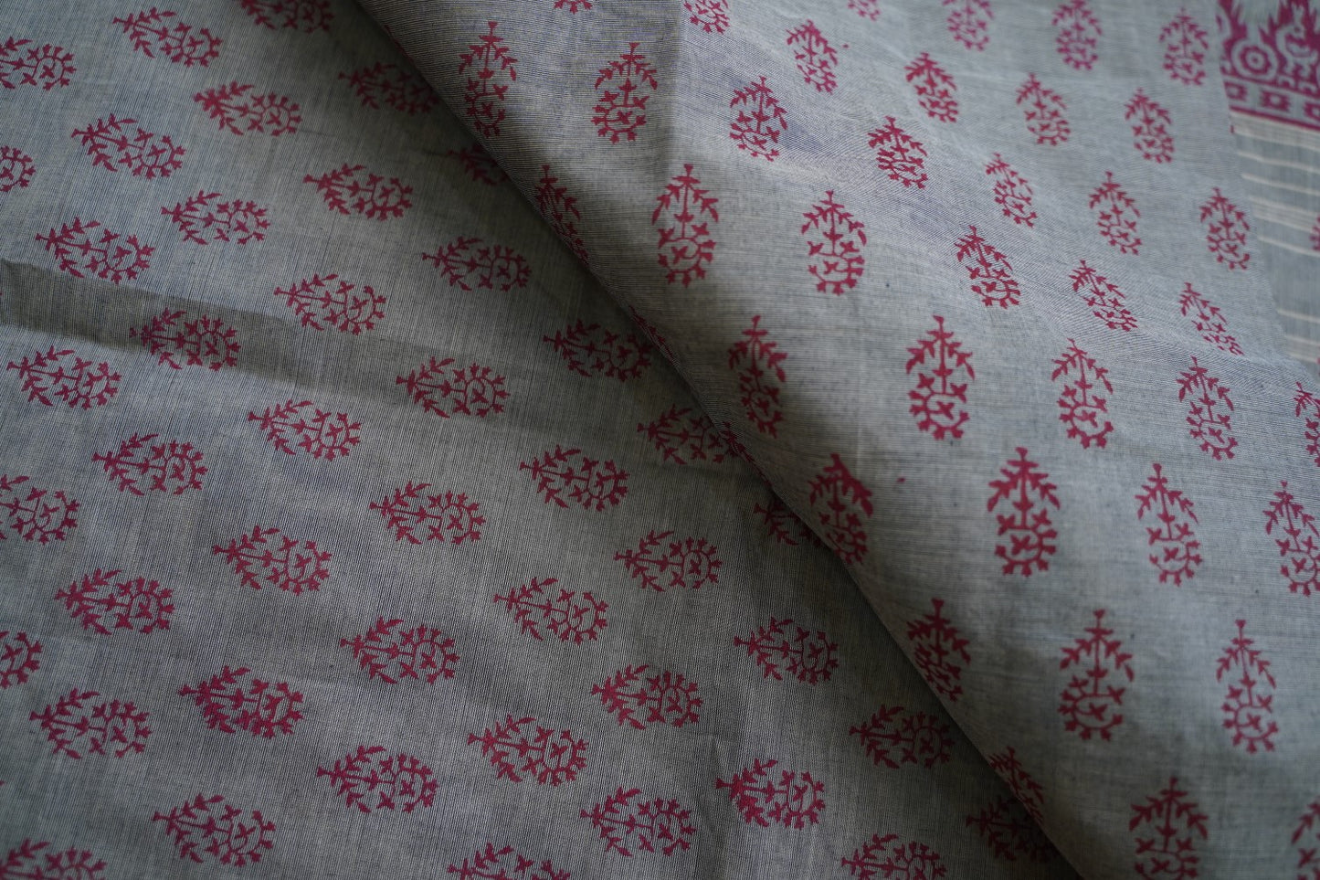 Block Printed Chettinad Cotton Saree PC17529