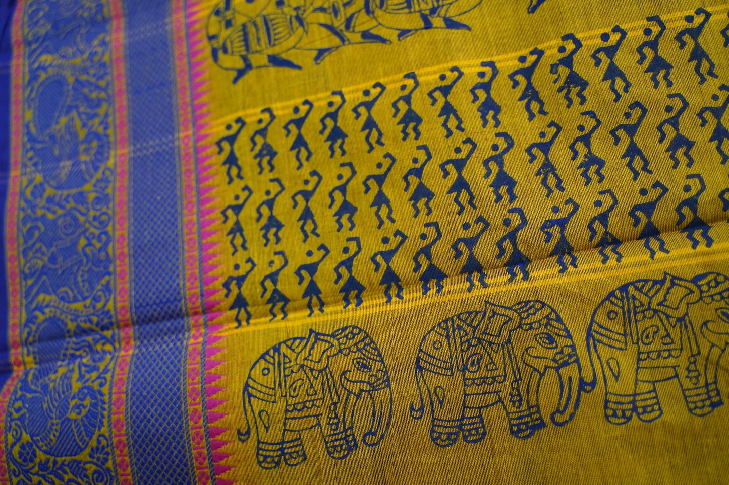Block Printed Chettinad Cotton Saree PC17527