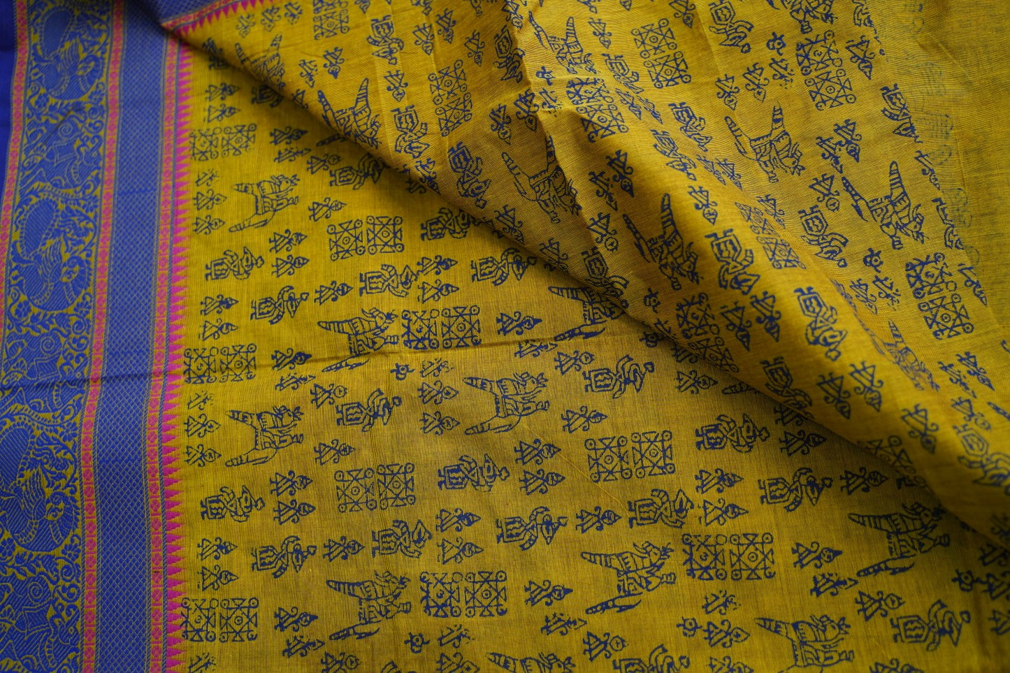 Block Printed Chettinad Cotton Saree PC17527