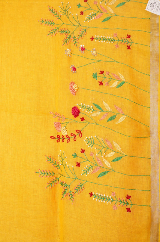 semi linen Fancy saree PC16458