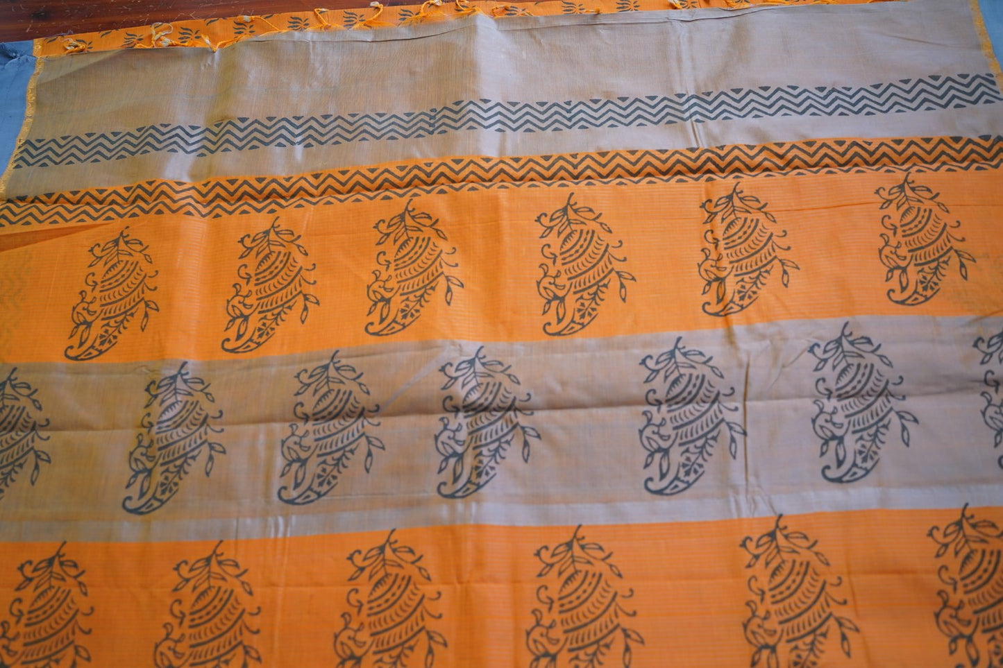 Block Printed Ponduru handloom Cotton Saree PC17533