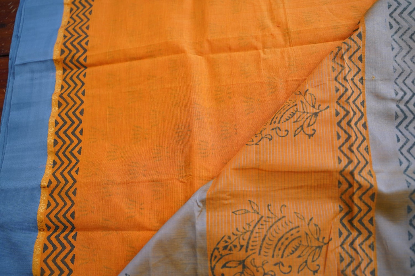 Block Printed Ponduru handloom Cotton Saree PC17533