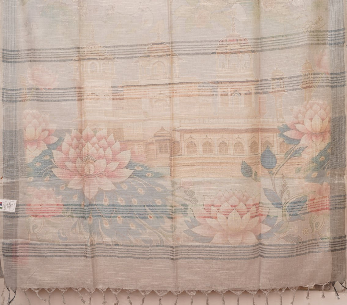 Semi Linen Fancy saree PC16474