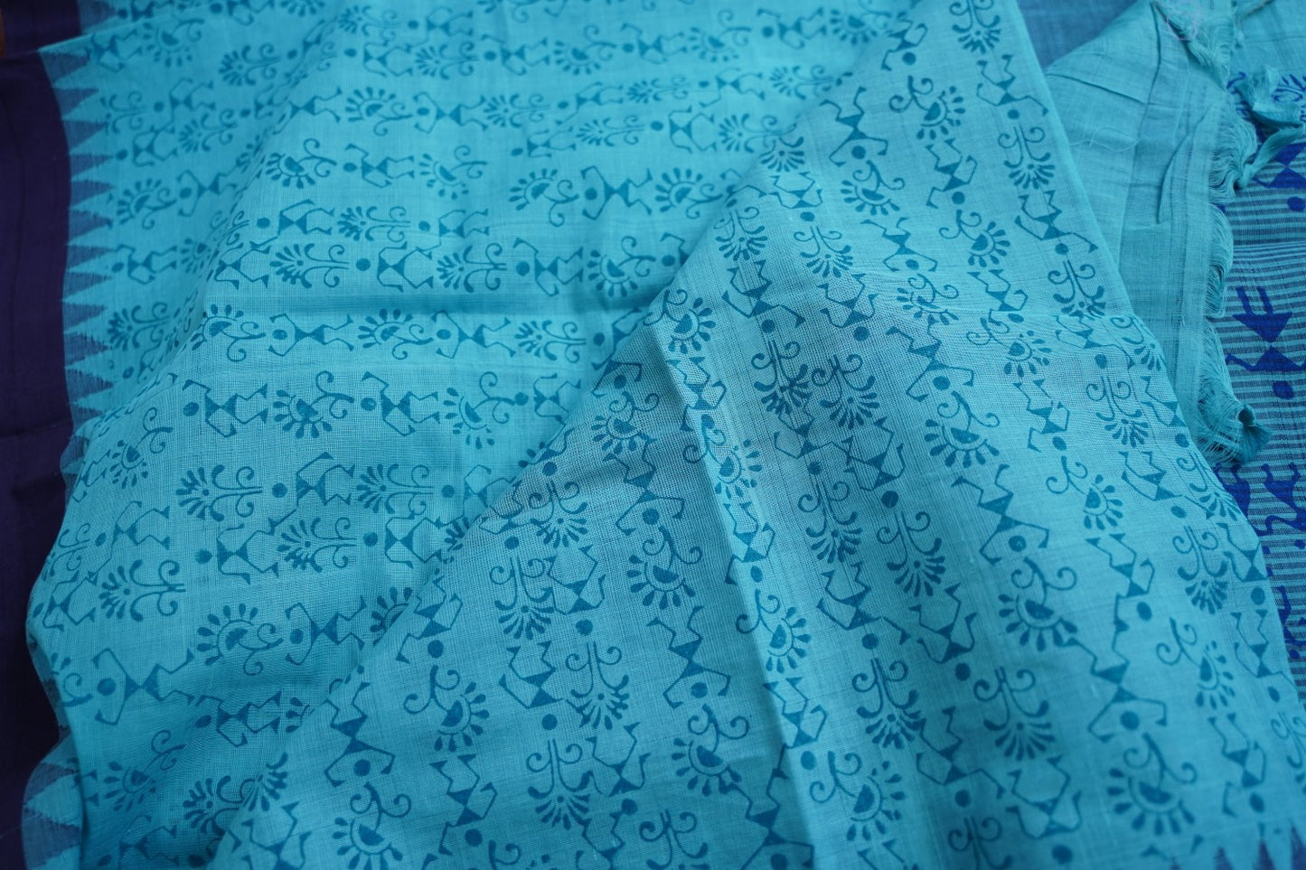 Block Printed Ponduru handloom Cotton Saree PC17532