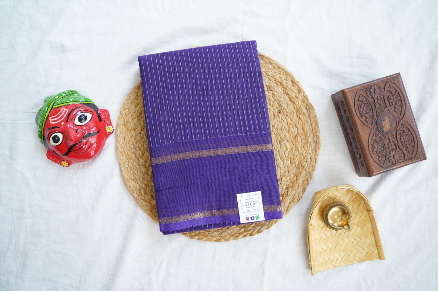 Chettinad handloom Cotton Saree[purple colour] PC16590
