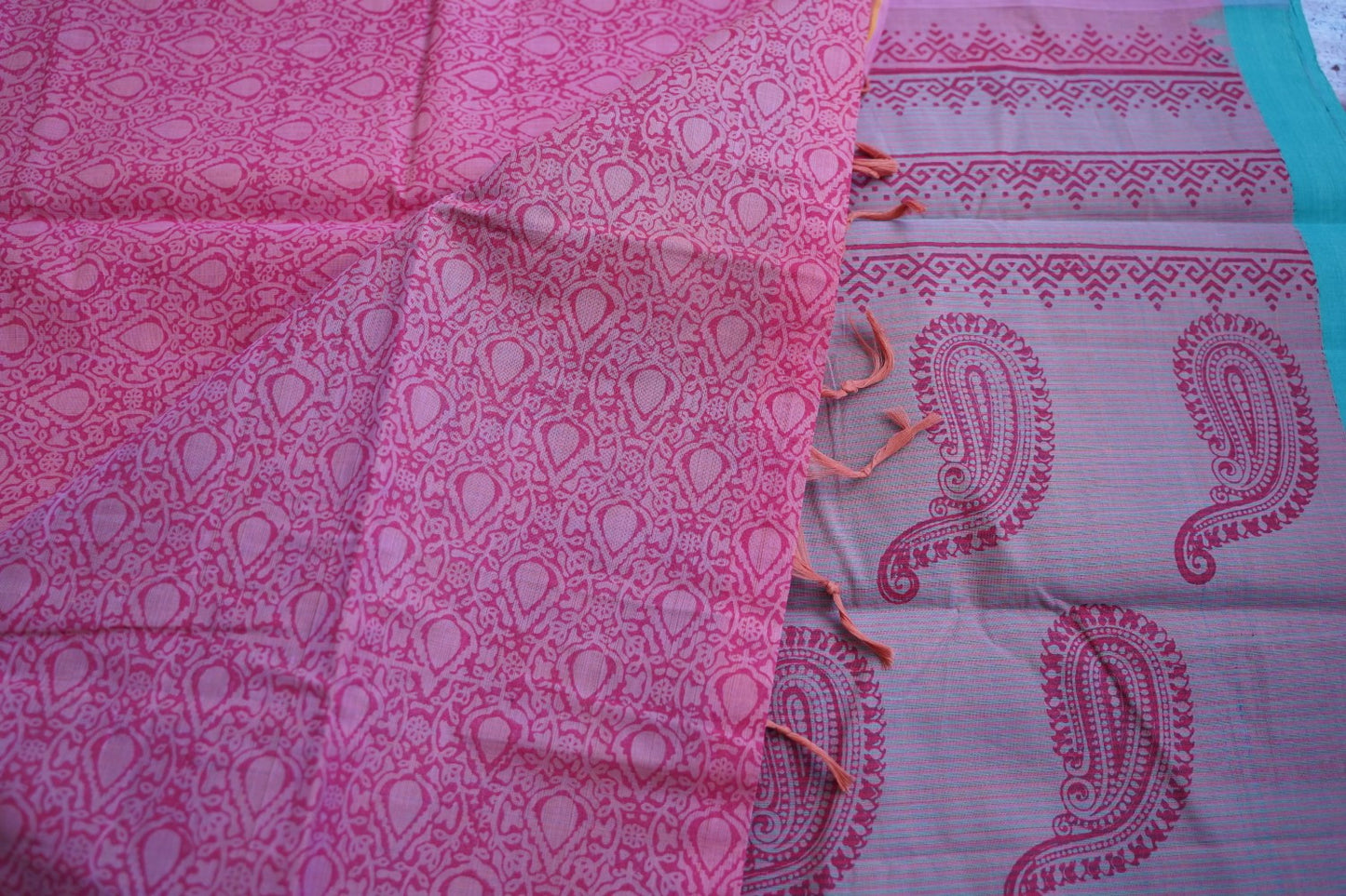 Block Printed Ponduru handloom Cotton Saree PC17534