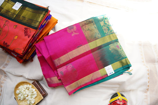 Pink Kanchi Handloom Silk Cotton Saree PC3119