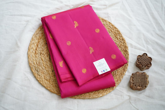 Pink Pure Kanchi Checks Silk Saree PC10612