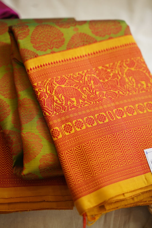 Green Gram Kanchi Silk Saree PC9797