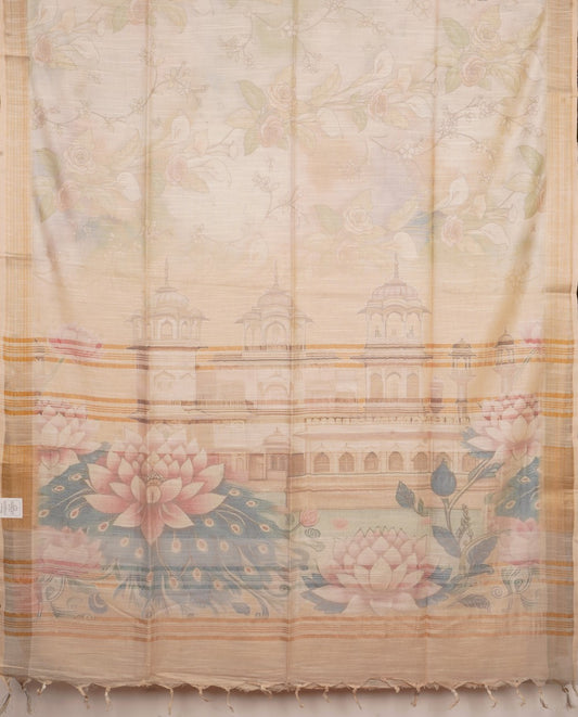 Semi Linen Fancy saree PC16475