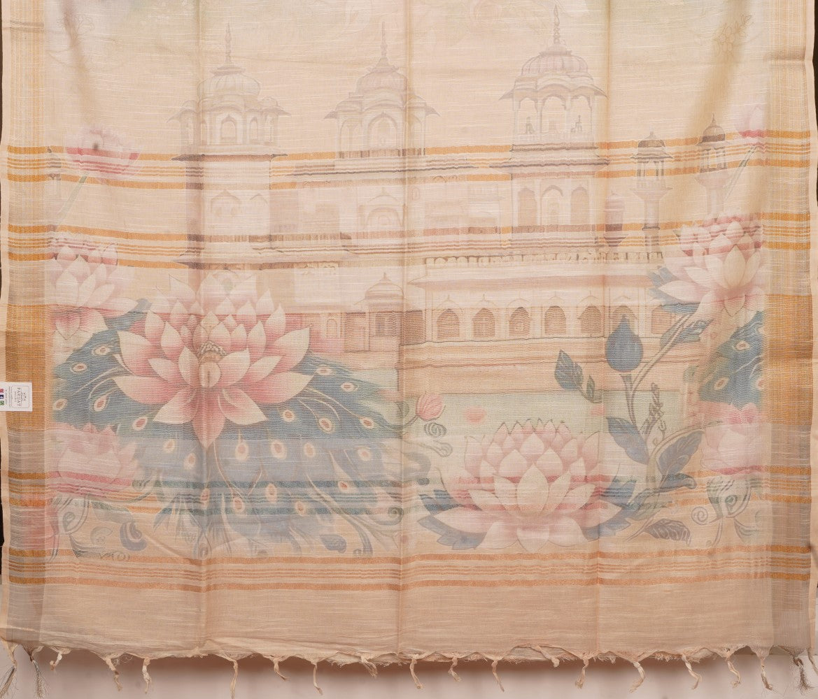 Semi Linen Fancy saree PC16475