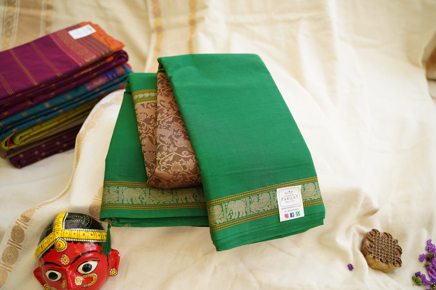 3 part Vanasingaram Kanchi handloom Cotton saree PC11316
