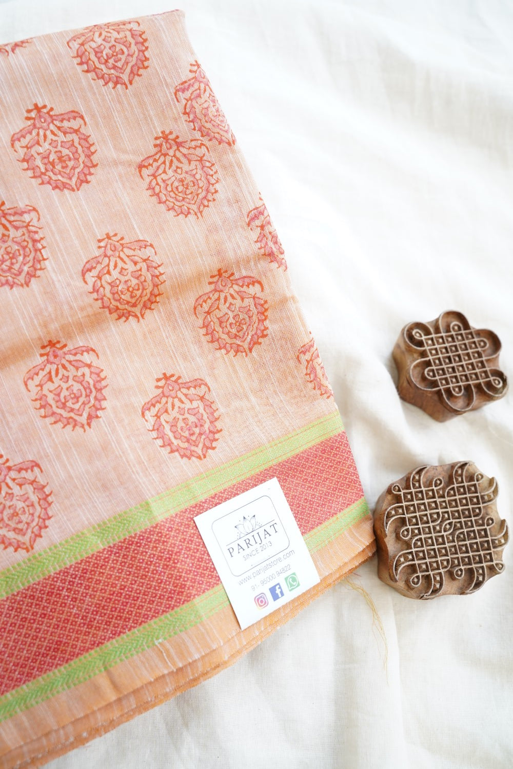Block Printed Chettinad Cotton Saree PC15426