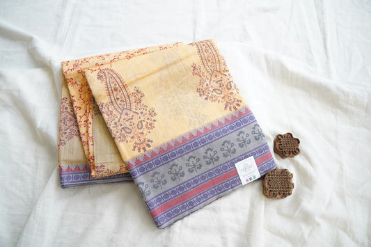 Block Printed Chettinad Cotton Saree PC15428