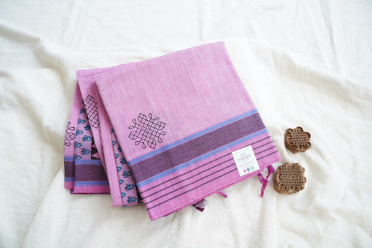 Block Printed Chettinad Cotton Saree PC15423