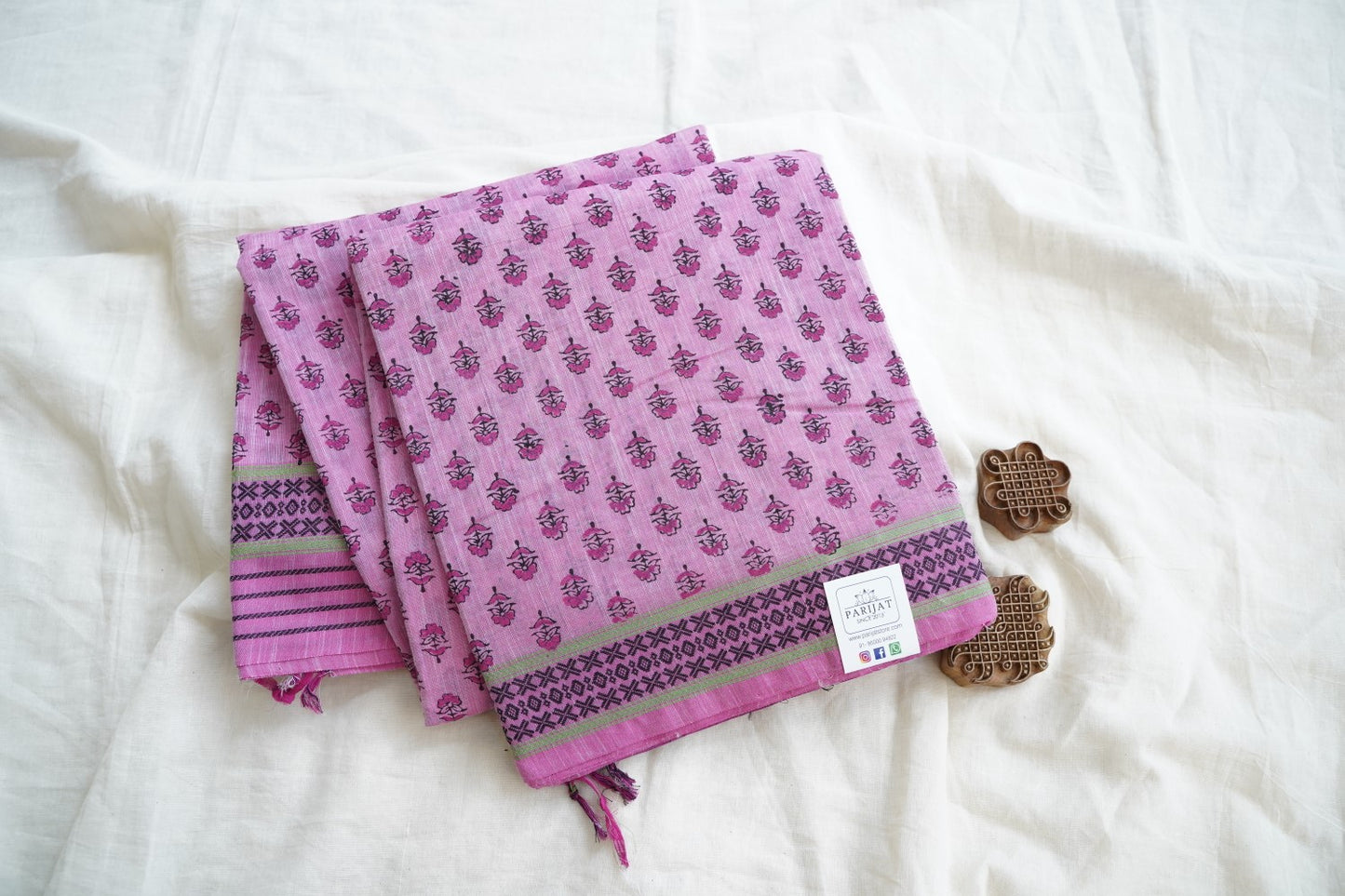 Block Printed Chettinad Cotton Saree PC15436