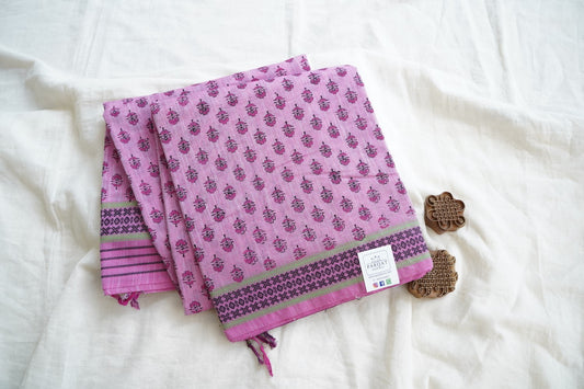 Block Printed Chettinad Cotton Saree PC15436