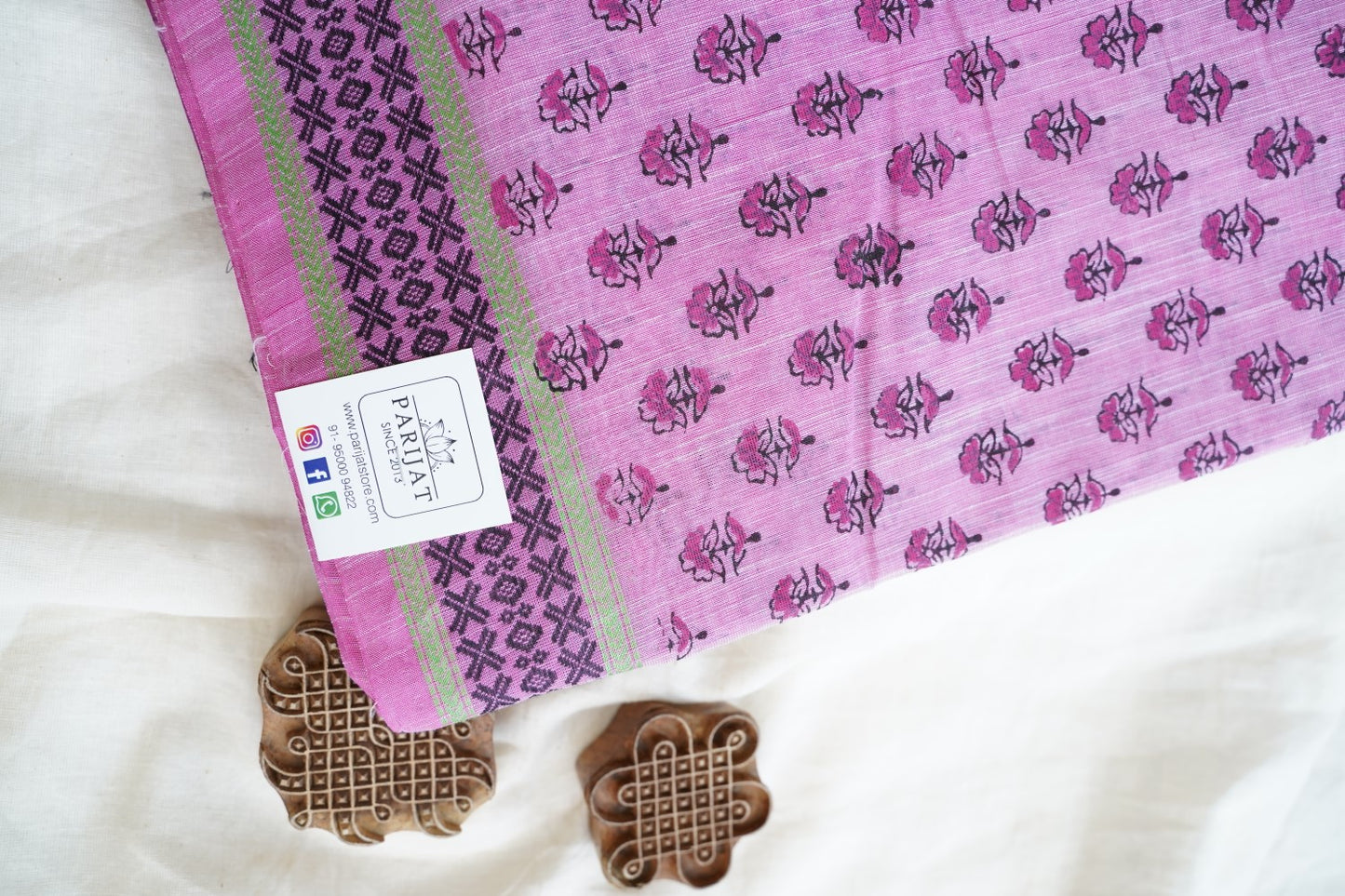 Block Printed Chettinad Cotton Saree PC15436