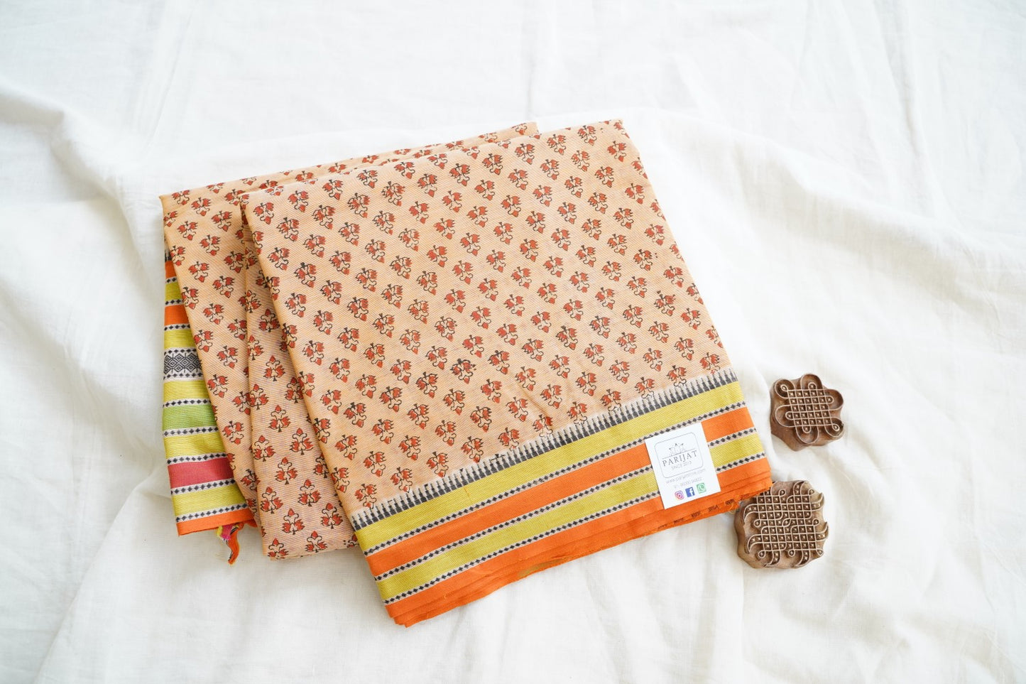 Block Printed Chettinad Cotton Saree PC15434