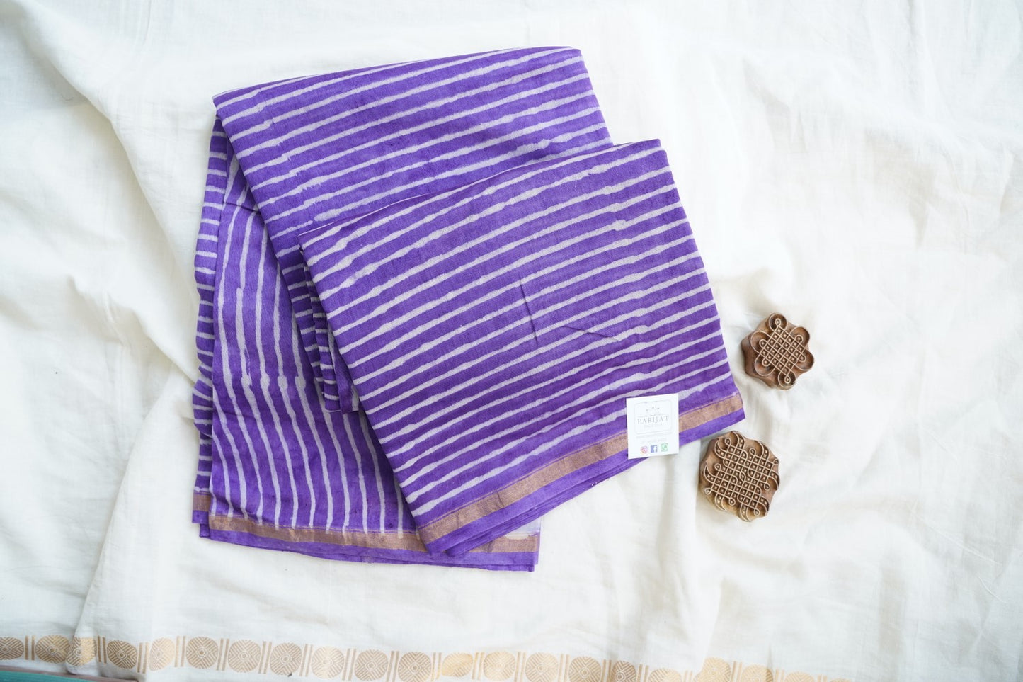 Block Printed Chanderi Saree PC15494