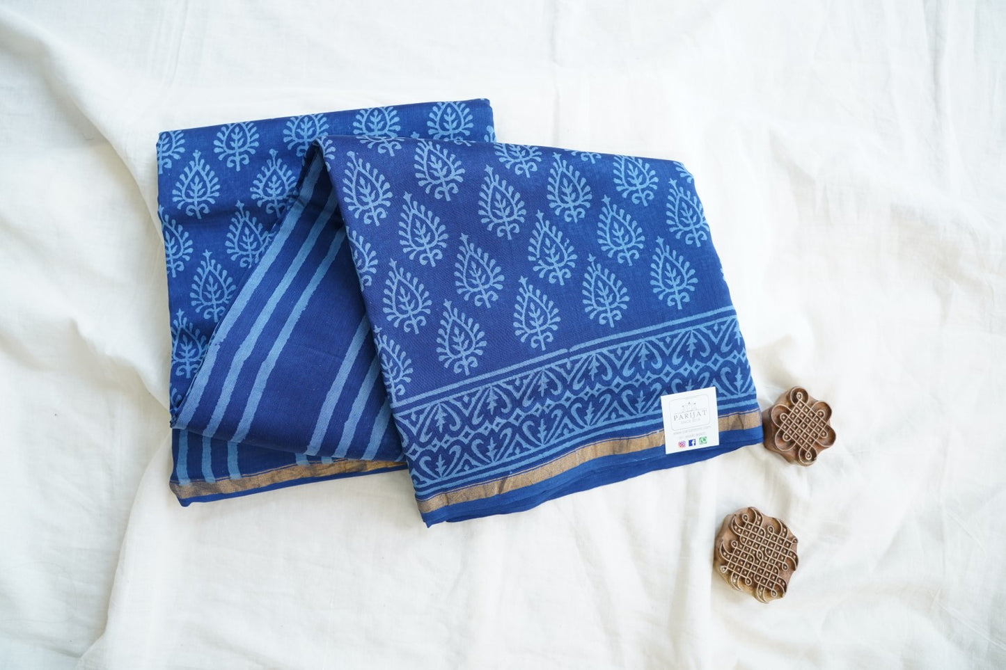 Block Printed Chanderi Saree PC15493