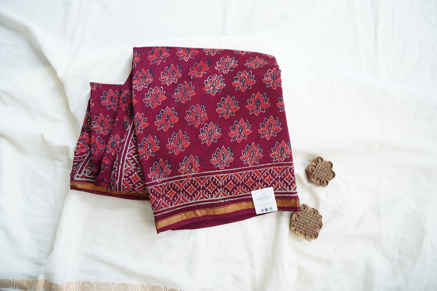 Block Printed Chanderi Saree PC15489