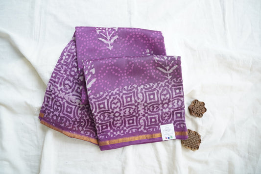Block Printed Chanderi Saree PC15488