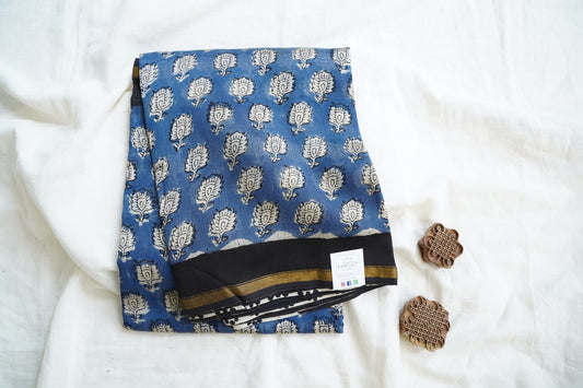 Block Printed Chanderi Saree PC15487