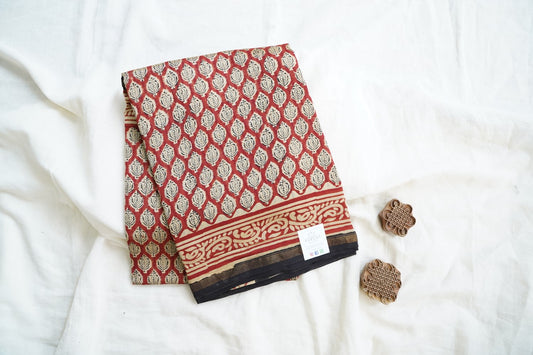 Block Printed Chanderi Saree PC15484