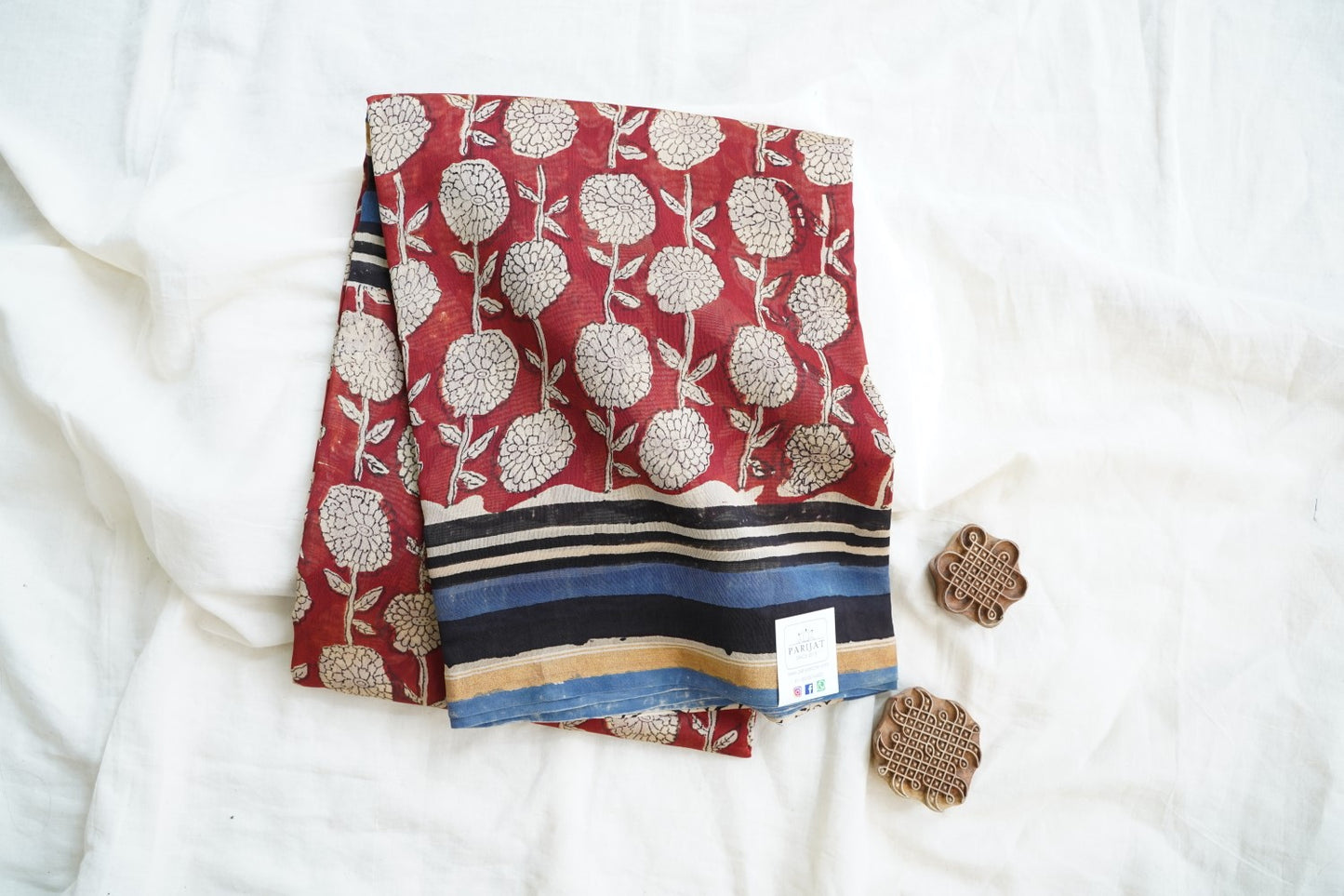 Block Printed Chanderi Saree PC15491