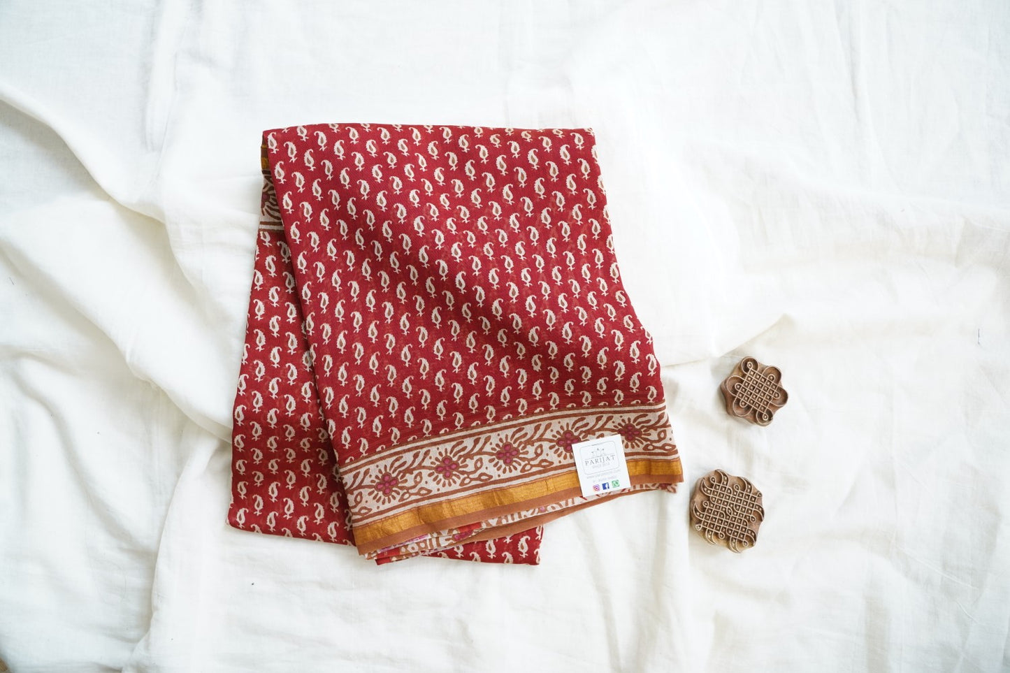 Block Printed Chanderi Saree PC15482