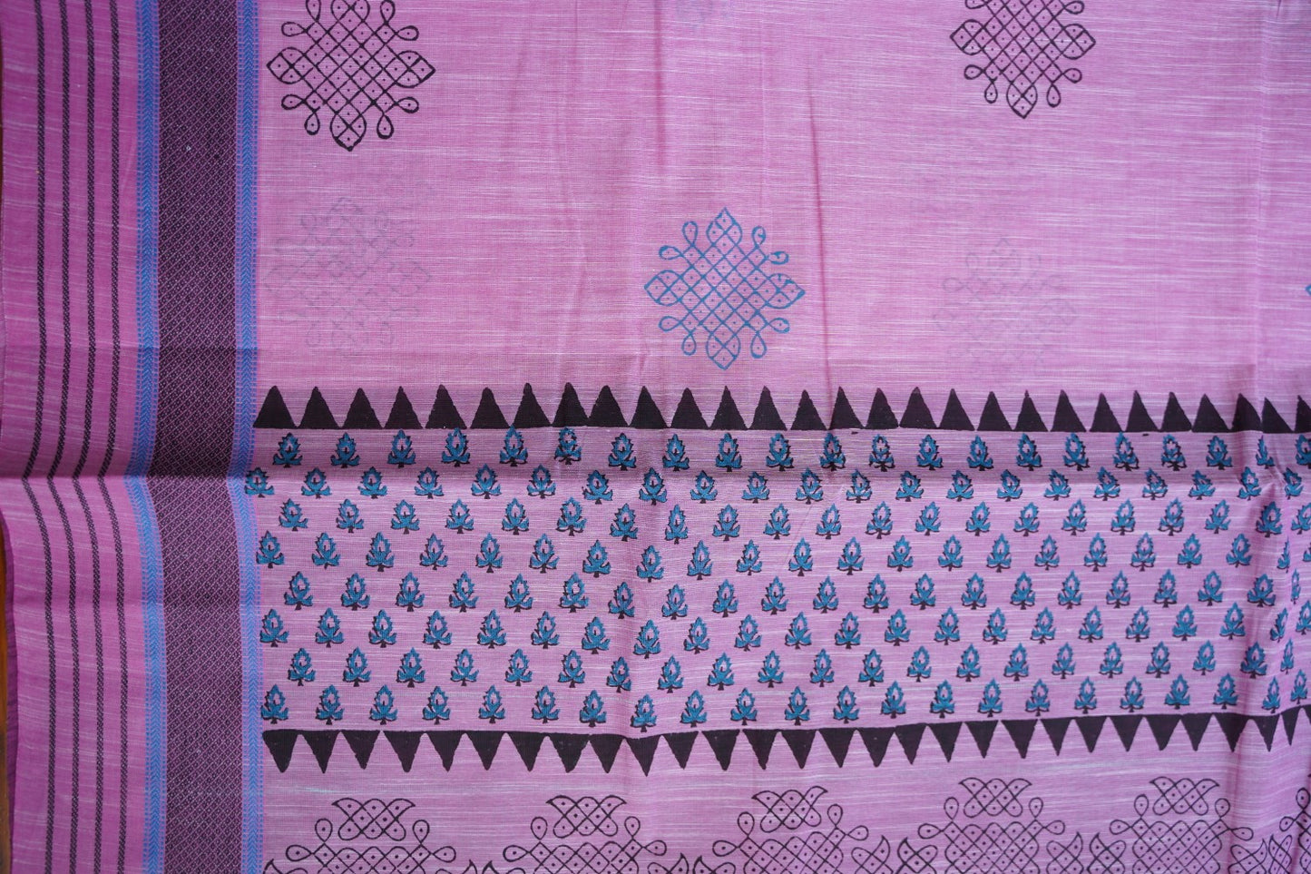 Block Printed Chettinad Cotton Saree PC15423